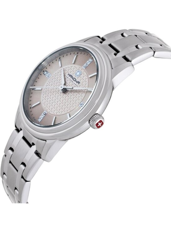 NWT Hanowa Emilia Quartz Crystal Pink Dial Ladies Watch